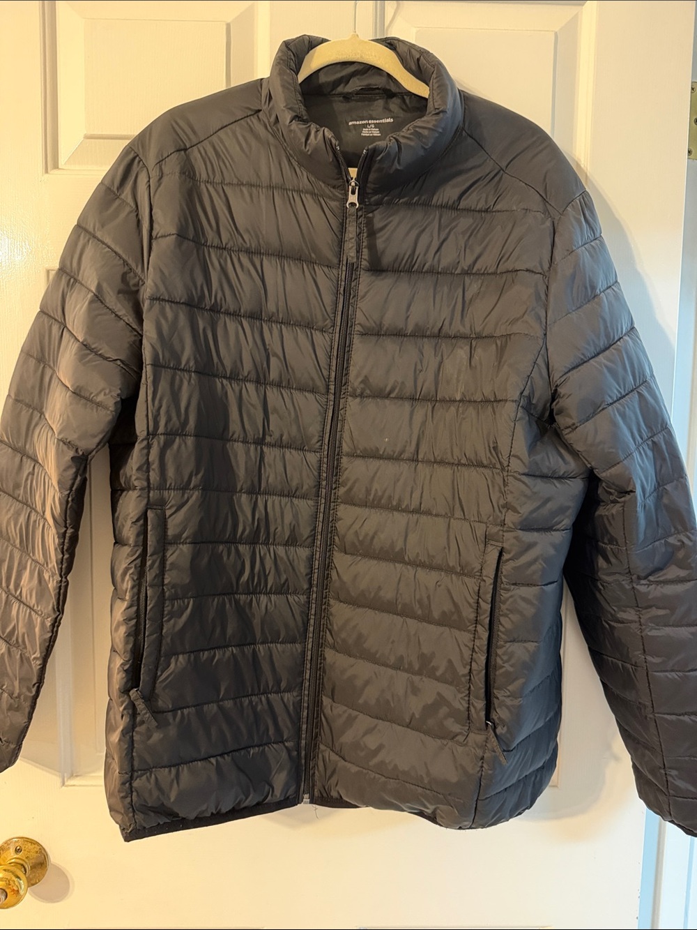 Men's Quilted Puffer Jacket - Charcoal